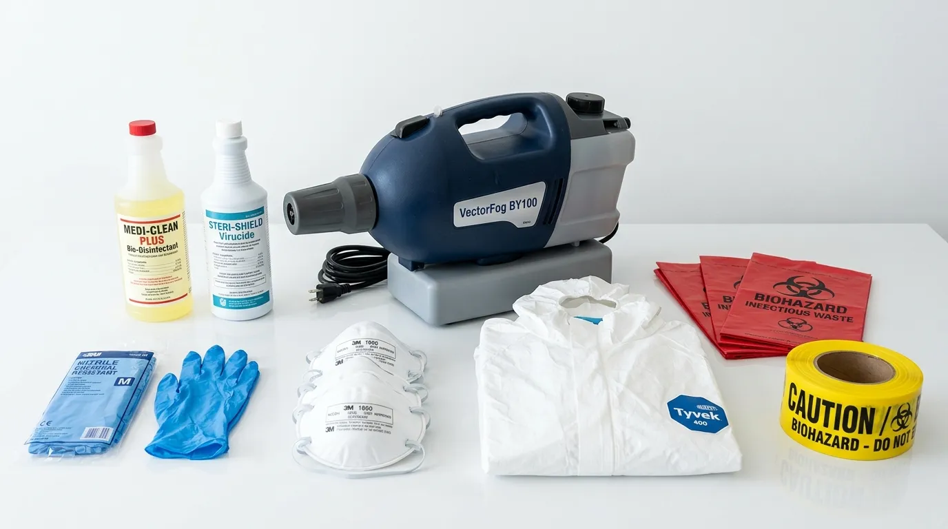 Professional biohazard remediation crew working in East Flatbush