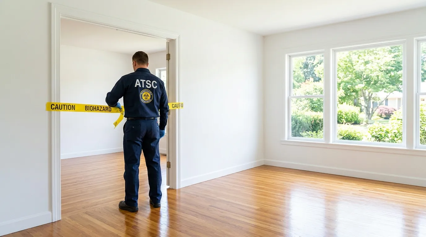 Certified biohazard cleanup crew performing Decomposition Cleanup in East Flatbush